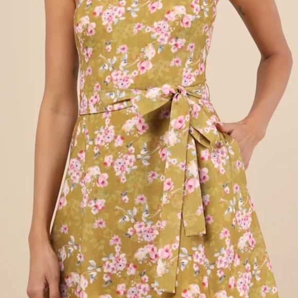 Lulus NWT Sunny Posture Floral Sleeveless Midi Dress - Picture 3 of 11
